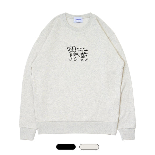 【 NPO法人 ねこの古都なら 】Original Logo クルースウェット