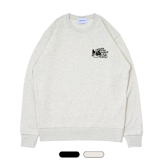 【 保護猫カフェねこかつ 】Crew Sweatshirt